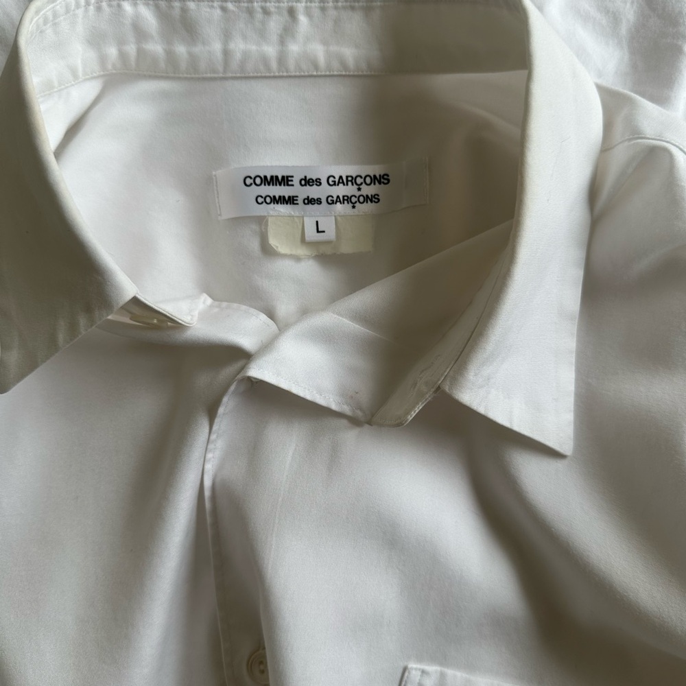Comme des Garcons White Ruffle Sleeve Shirt - Picture 4 of 5